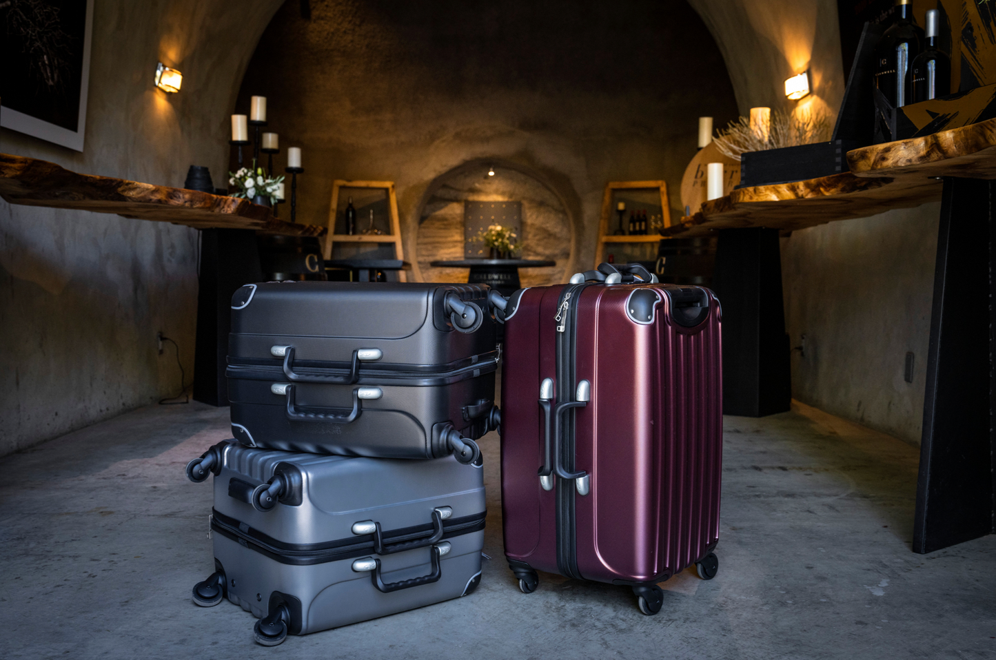 Suitcase VinGarde Valise 12 btl - Silver – Caldwell Vineyard